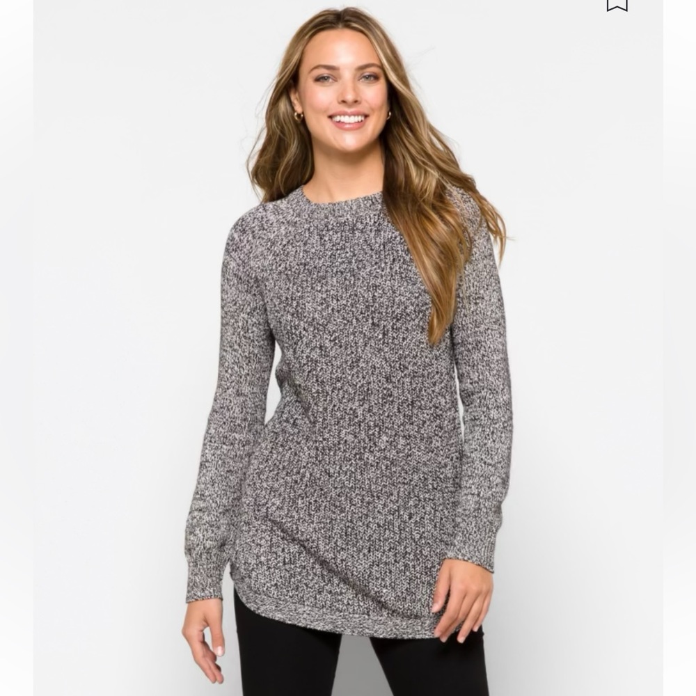 RD Style Rowca Elbow Patch Sweater Black and White